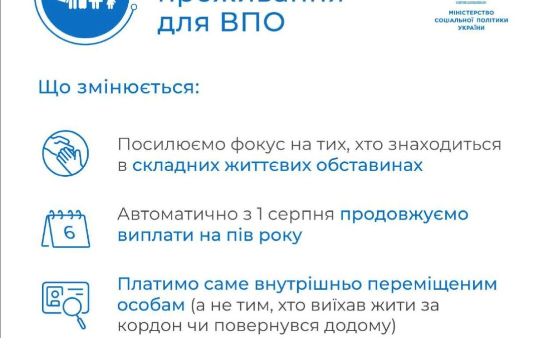 Допомога на проживання для ВПО